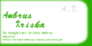 ambrus kriska business card
